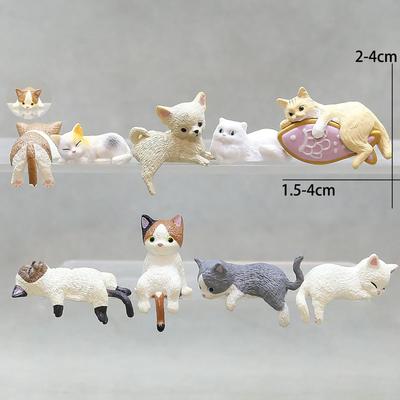 1 Peça Desenho Animado Simulação Borda Pendurada Aquário Gato Ornamento, Paisagem em Miniatura, Decoração para Casa, Presentes de Mesa Fofos