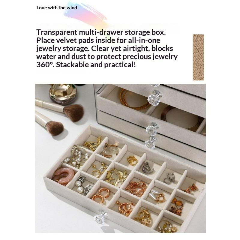Jewelry Storage Box, High-end Exquisite New Drawer Necklace, Earrings, Multi-layer Large-capacity Earrings, Hand Jewelry Box.