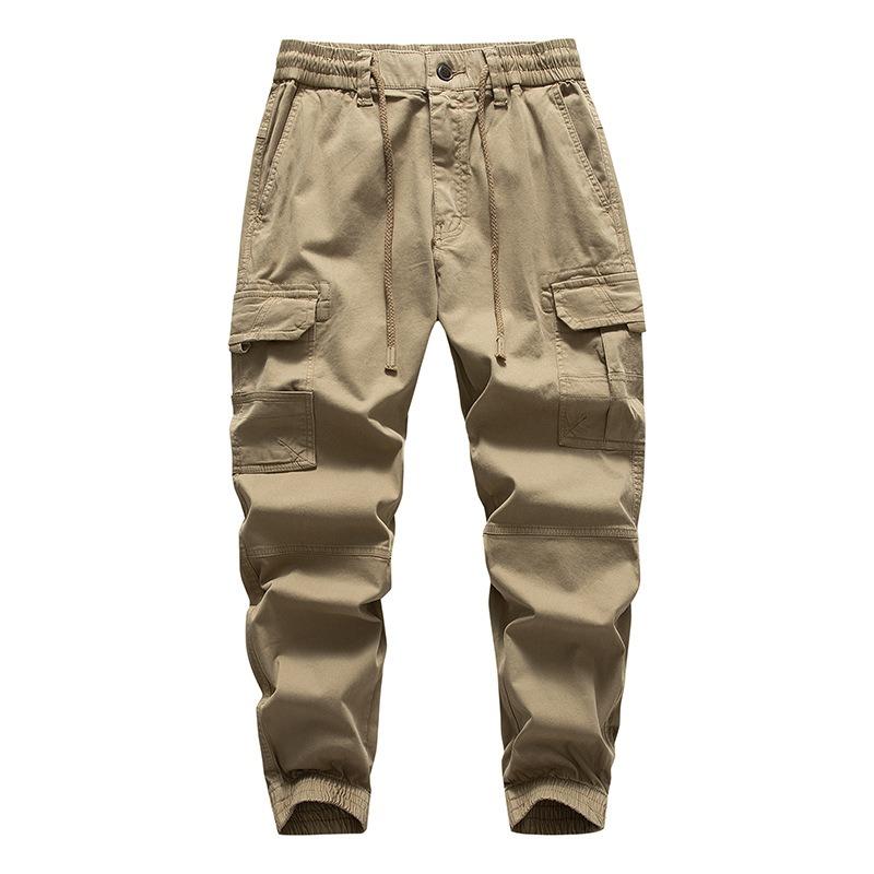 Men's Spring and Autumn Heavy Overalls Trendy Brand Retro Design Casual Men's Pants Loose Multi-bag Sports Leggings