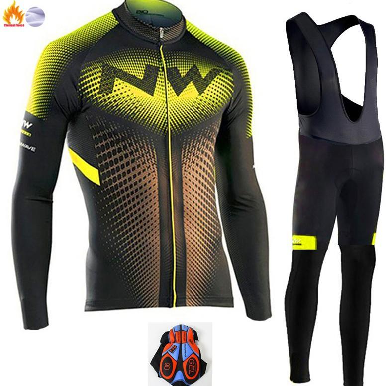 2026 Winter Warm Cycling Suit Set, Tour De France Edition Winter Cycling Suit Long Sleeve Fleece Thickened Warm Windproof Cycling Suit
