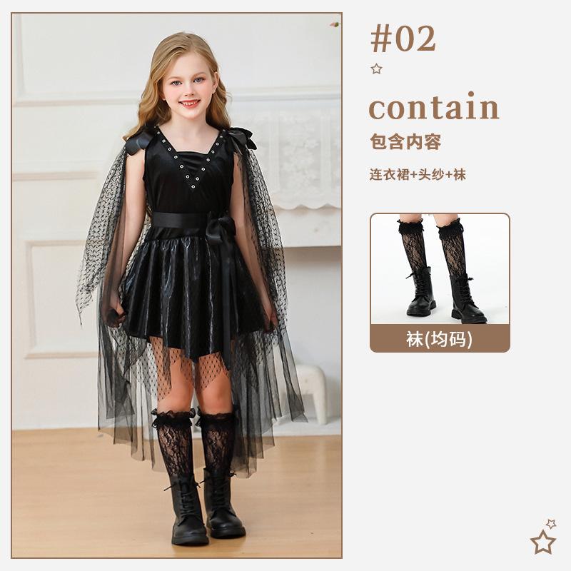 Halloween Children's Costume Witch Dress Stage Dress Up Children's Devil Vampire Witch Dress