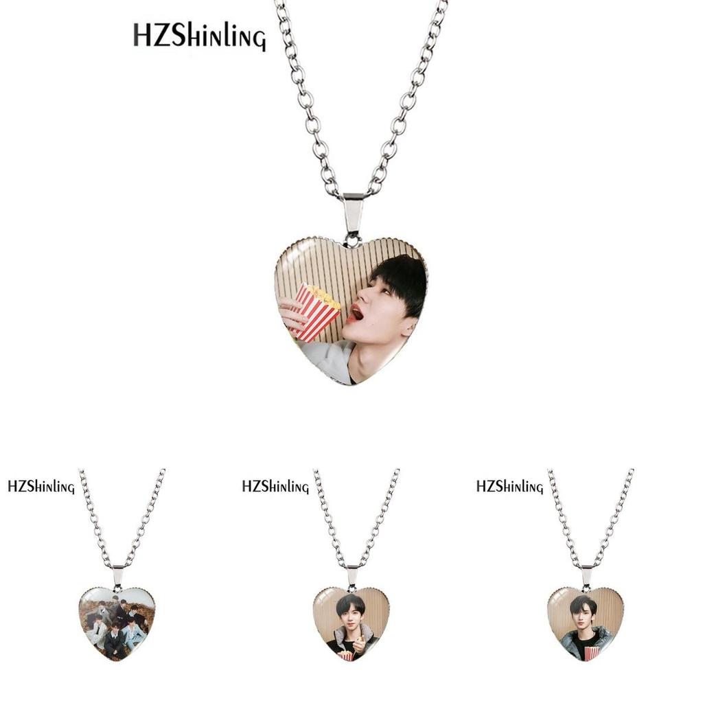 Gorgeous Bts Heart Shaped Necklace Featuring Park Jimin And Gold Plated Design