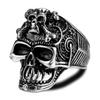 Adjustable Skull Ring Men Women Vintage Punk Gothic Style Copper Open Band Jewelry Accessory