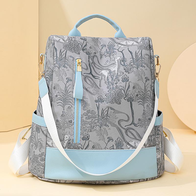 Rucsac imprimat pentru femei Rucsac ușor de mare capacitate Geantă de umăr impermeabilă multifuncțională