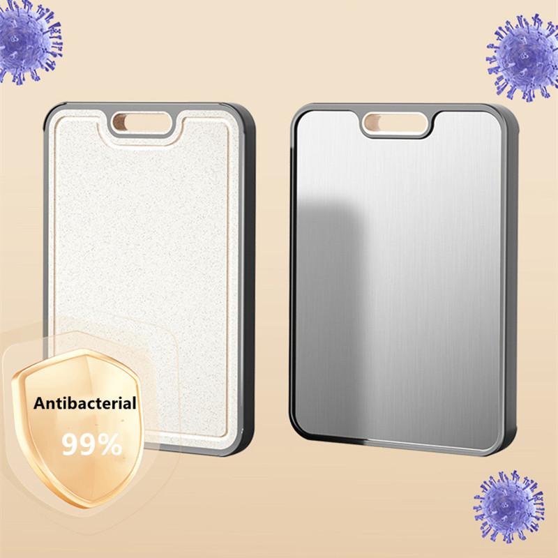 Antybakteryjna dwustronna deska do krojenia ze stali nierdzewnej ze słomy pszenicznej, dwufunkcyjna wielofunkcyjna deska do krojenia warzyw i mięsa