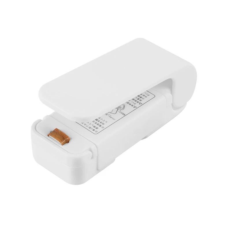 

1 шт. Портативный пакет для запечатывания пакетов, пластиковый пакет для хранения, белый мини-домашний зажим для запечатывания еды, закусок, фруктов, гаджетов для сохранения свежести