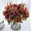 High Quality Artificial Flowers New Year's Decoration Wedding Garden Rose Arch Christmas Home Fake Silk Rose Hydrangea for Party