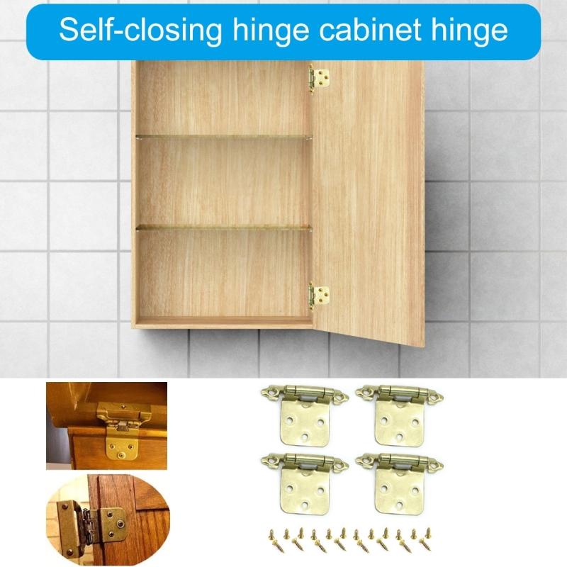 4 Pezzi Cerniere per Mobili Autochiudenti Cerniere Semi Nascoste per Mobili da Cucina Ferramenta per Mobili Antichi Facili da Installare