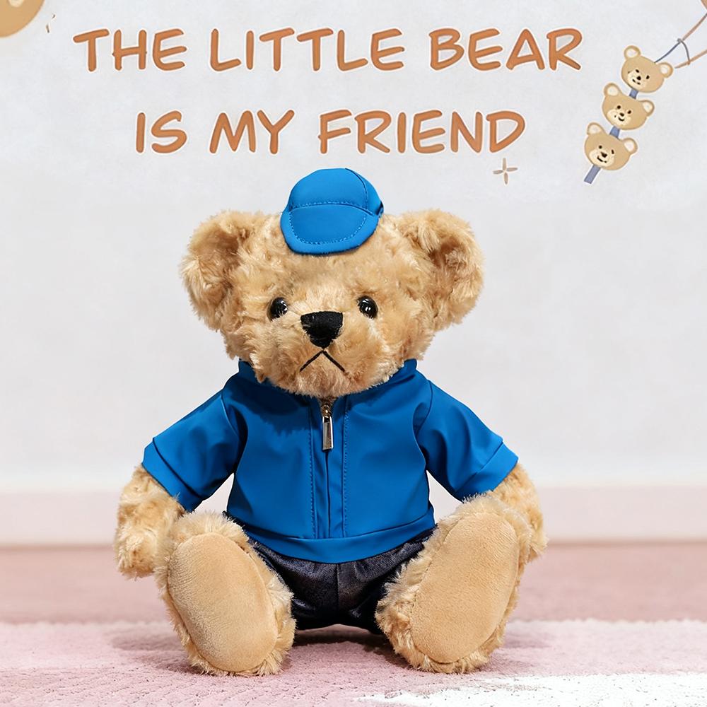 Pukeyue Teddybeer Leren Jas Pluche Speelgoed Rood Roze Wit Zwart Blauw Geel Zacht Knuffeldier Pop Pluche Mode Kinder Cadeaus 25-30cm