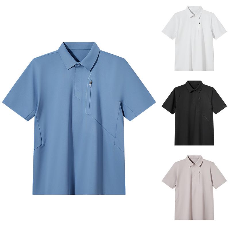 Summer Quick-Dry Polo: Ice Silk Casual, Short Sleeve Lapel Shirt for Outdoor & Golf