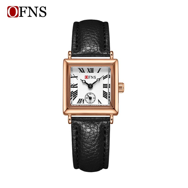 OFNS Women's Classic Luxury Retro Square Quartz Watch with Roman Numerals