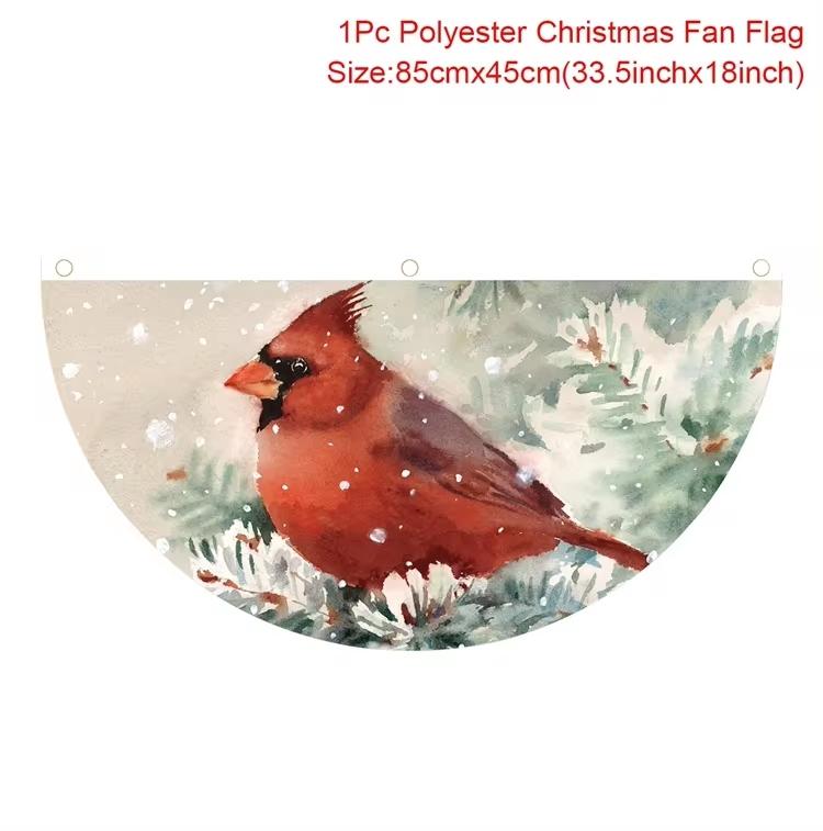 Christmas Fan-shaped Flag Banner Christmas Decor for Home 2026 Christmas Ornament Xmas Navidad Natal Noel Gifts New Year 2026