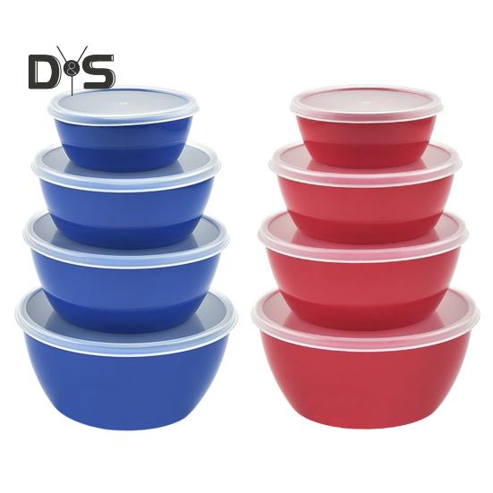 Lot de 4 bols à mélanger avec couvercles, récipients à salade sans BPA, bols de conservation hermétiques et empilables, kit de préparation de repas pour la maison et les repas en plein air