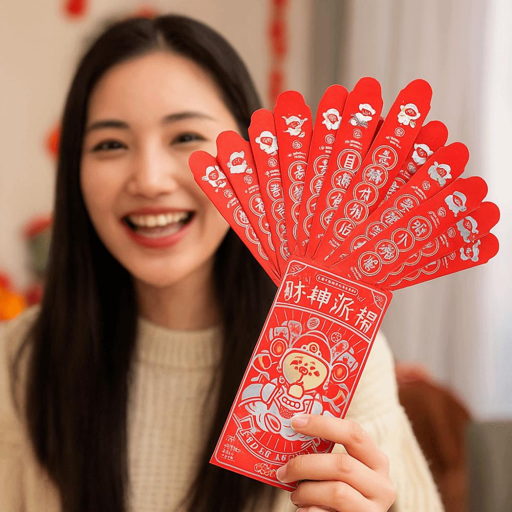 Hot Stamping Lucky Sign Red Envelope Cartoon Pattern Red Packet Lucky Money Bag Kids