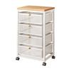 5-Tier Steel-Wood Kitchen Storage Cart