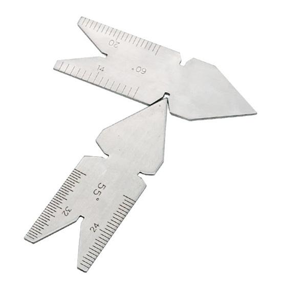 Zähler Mehrfachsteigungslehrensatz Edelstahl Gewindesteigung Messwerkzeuge 55/60 Grad Gewindelehre Gewindemesswerkzeuge Kit