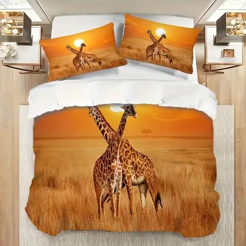 Comforter Giraffe Giraffe Background Theme Suitable For Children Kids And Adults Soft Warm Comfortable Breathable