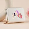 Kpop Hunter Witch Crew Classic Pebble Leather Coin Purse Short Accordion Wallet with Dual Zippers, Multi-Slot Card Holder