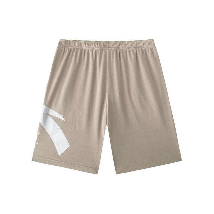 Anta Letter Logo Printed Straight Leg Mid Waist Casual Shorts Men shorts Glacier-Gray 952428308-2