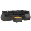 VidaXL Salon de Jardin avec Coussins 6 pcs, Canapés de Terrasse, Ensemble de Meubles de Patio, Mobilier d'Extérieur, Noir 3224991