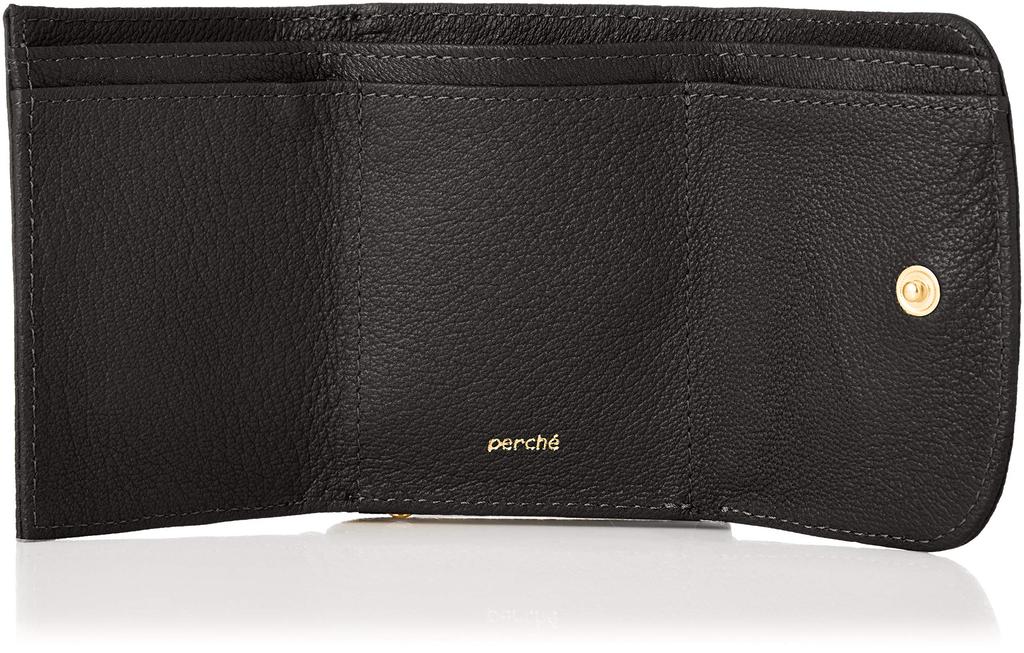 Perke Acrylic Ball Tri-Fold Mini Wallet for Women, 08-06-03168, Black