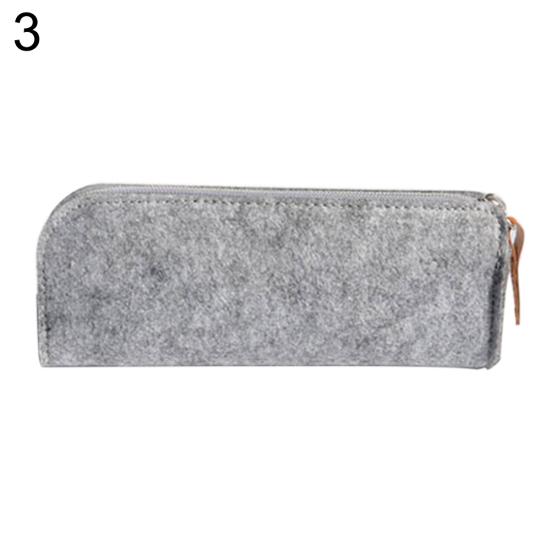 Portable Pencil Case Felt Student Pen Box Ruler Eraser Stationery Zipper Bag