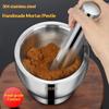 Mortar And Pestle Stainless Steel Spice Grinder Pill Crusher With Lid Ergonomic Grip For Crushing Grinding