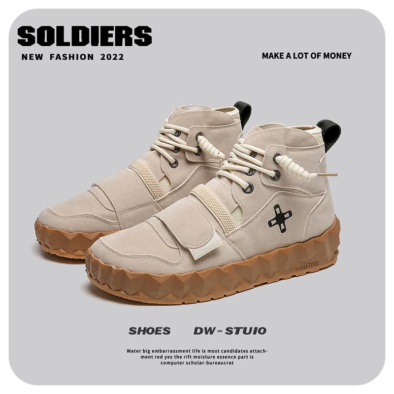 

Autumn men s shoes niche ugly cute casual high-top board shoes 2025 new fly-woven socks heightening sports clown trendy shoes 44 хакі