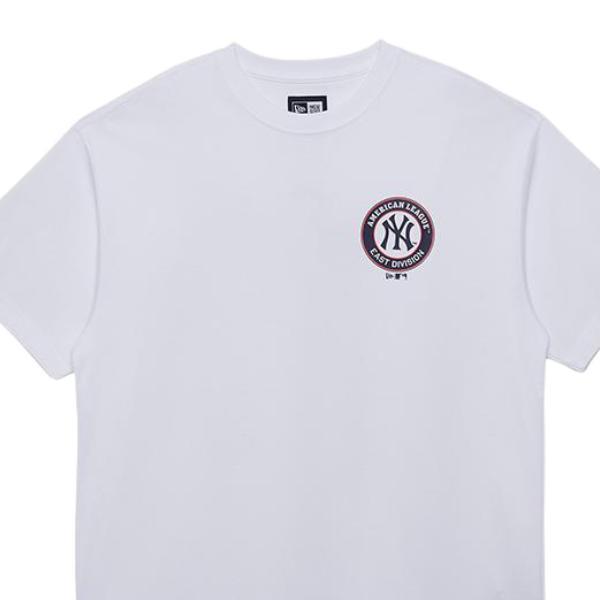 New Era SS24 New York Yankees NY Letter Print Crew Neck Short Sleeve T-Shirt Unisex Tops White 14187399