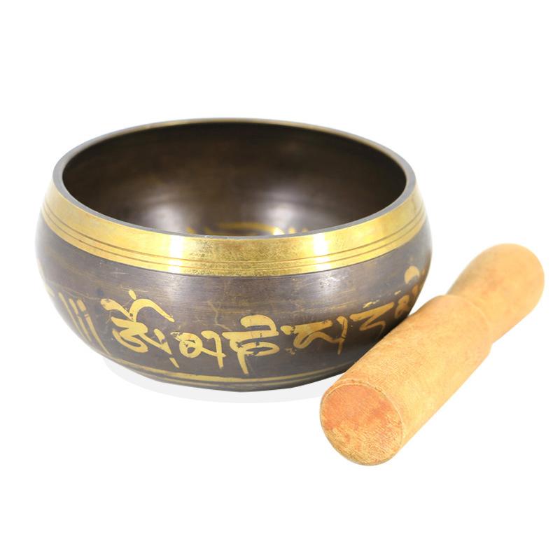 Buddha Sound Bowl Tibetan Bell Yoga Meditation Bowl Metal Singing Bowl Striker