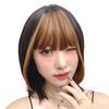 AQUADOLL Magical Bang Color Wig with Whorl and Bangs, Partial Wig, Pointed Wig, Women's, Medium, JBKJB1-X. Black Orange, wgt828JBKJB1-X