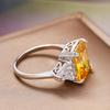 Internet Celebrity Female Ring, Imitation Citrine Colored Treasure Zircon Ring Female, Ice Flower Sugar Cube Temperament Ring