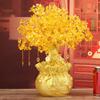62KD Yellow Crystal Lucky-Tree Desktop Ornament Chinese Feng Shui Money Tree for Creative Fortune Tree Decoration for Home Of