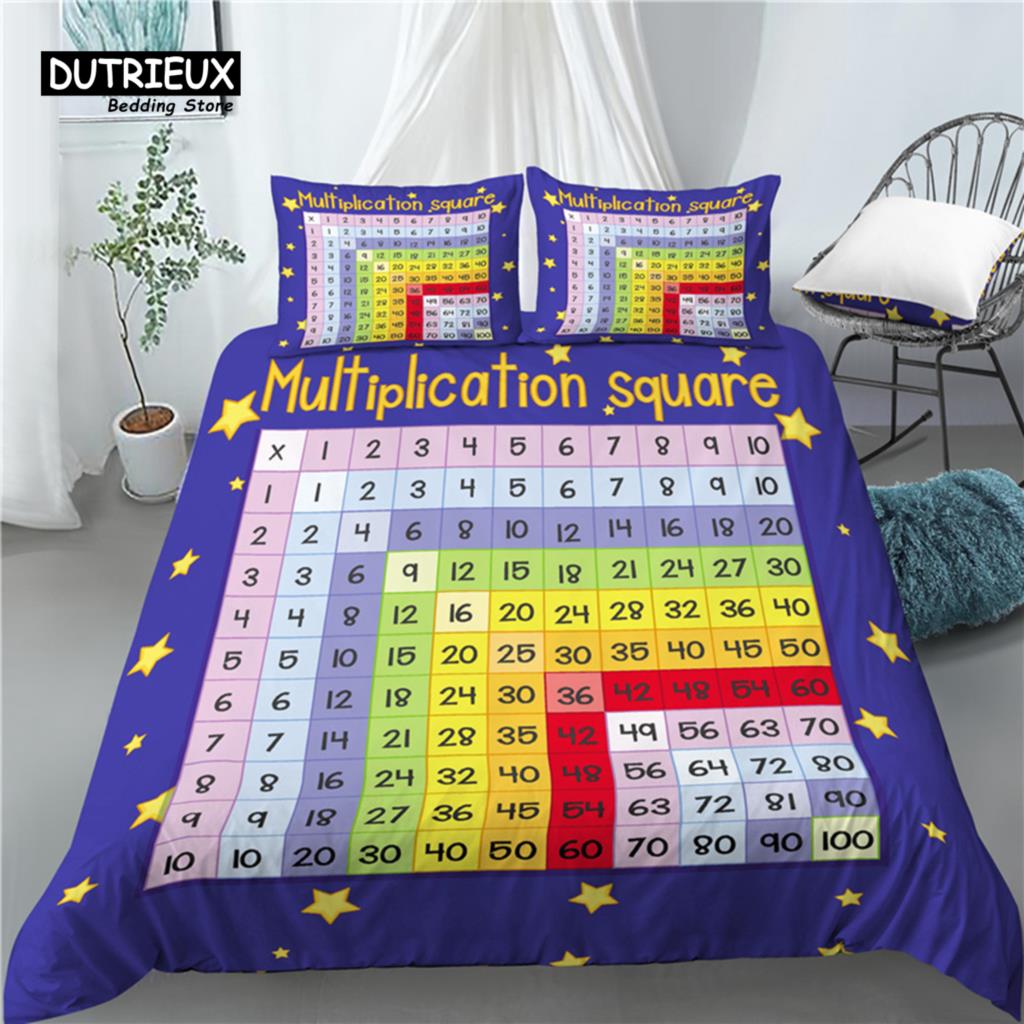 

Home Living Luxury 3D Multiplication Square Print 2/3Pcs Comfortable Duvet Cover PillowCase Bedding Set Queen King AU/EU/US Size EU single(135x200cm)