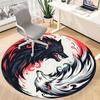 1pc Wolf YinYang Office Round Area Rug, Under Office Chairs Bedroom Living Room Home Decor, Room Deco, Available in Various Sizes
