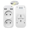 Rozšírenie EÚ Adaptér s dvojitou zásuvkou s 2 USB Power Strip Adaptér s inteligentnou zásuvkou