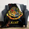 Custom Name Hogwarts Crest blanket for Couch & Bed, Plush Cozy Fuzzy Blanket Super Soft & Warm Blankets for Fall and Winter. 090893