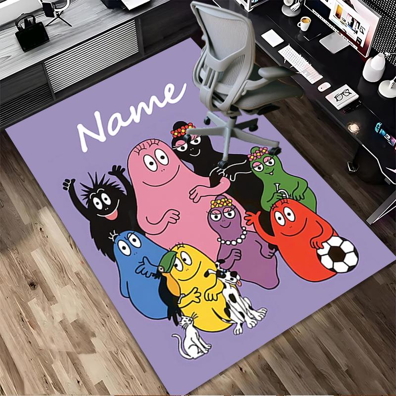 Custom Name Colorful Creatures Living Room Non-Slip Area Rug Soft Carpet for Bedroom Kids Playroom Sofa Office Home Decor Doormat
