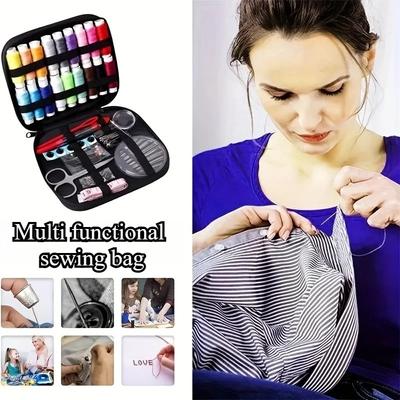 Sewing Kit Complete Set with Threads Needles Scissors Tape Measure Buttons and More for DIY Handcraft Projects Home and Travel
