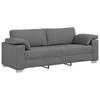 3 Seater Sofa Dark Grey 220 Cm Fabric