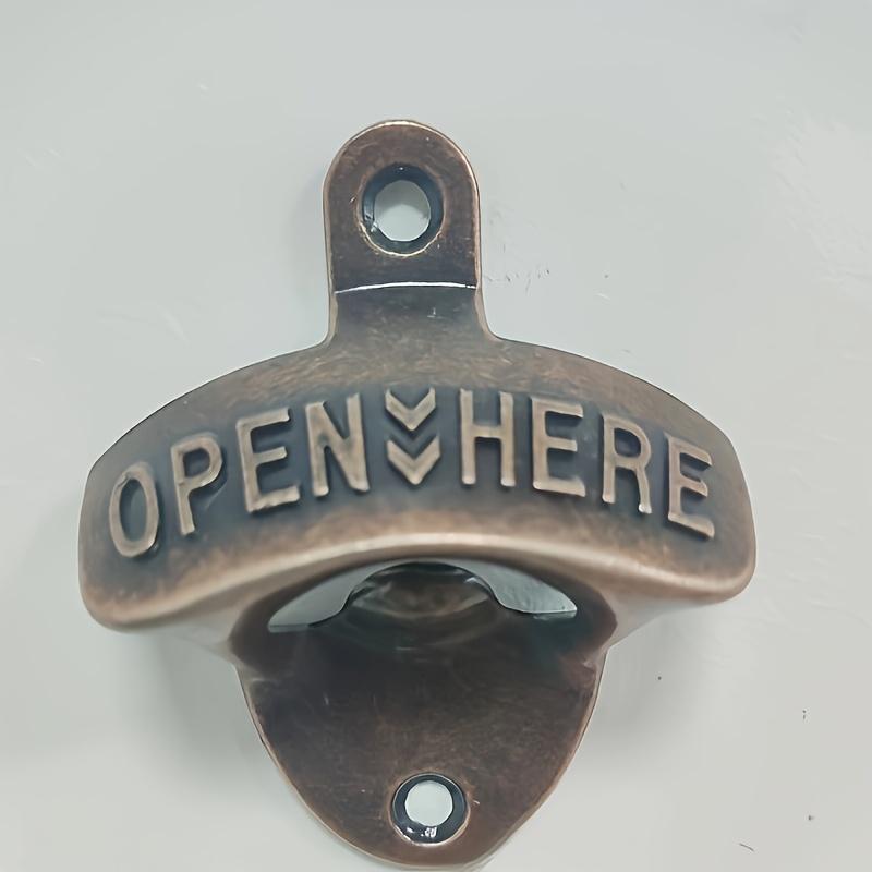 

Vintage Cast Iron Wall-Mounted Bottle Opener - Durable Beer and Wine Cap Lifter, Ideal for Home, Bar, and Party Use, Wall Hanging, Bottle Cap Remover Bottle Opener