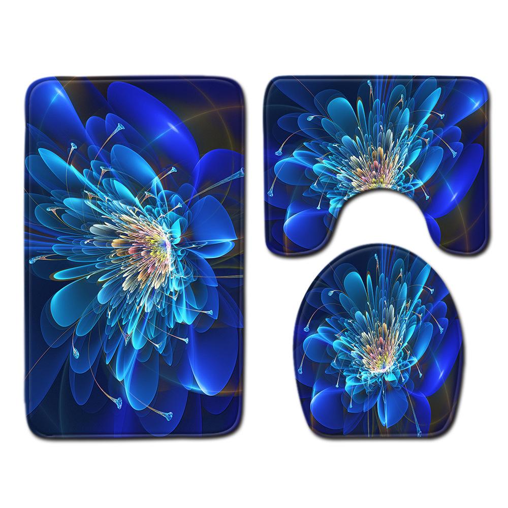 

Крутой коврик для ванной с цветочным узором, туалетный набор из трех частей 45cmx75cm