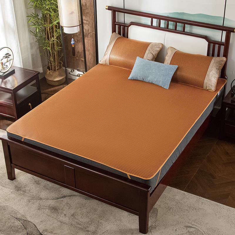 Thickened Foldable Summer Ice Silk and Rattan Sofa Cushion Mat with Wool Material