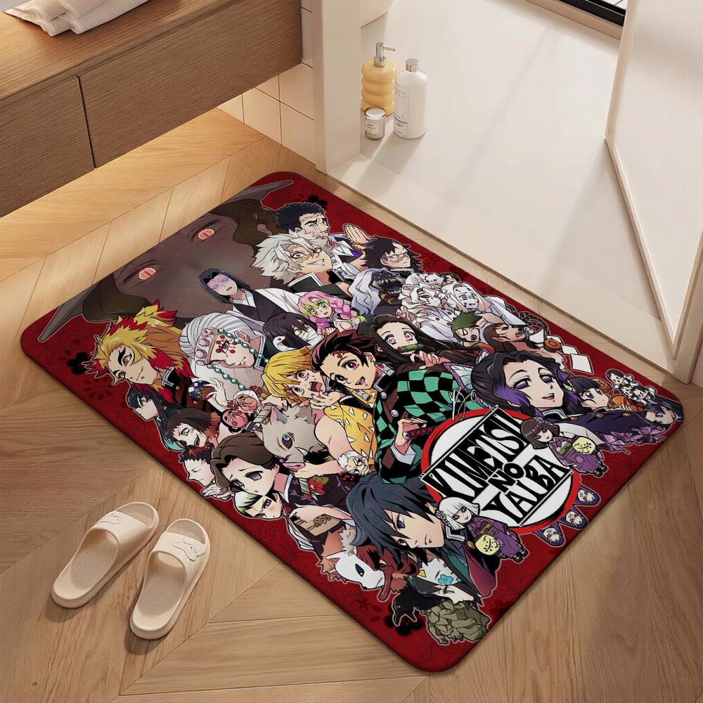 Demon Slayer Character Collection Indoor Rug Thick Nonslip Carpet For Study Reading Area Home Decor Halloween Gift