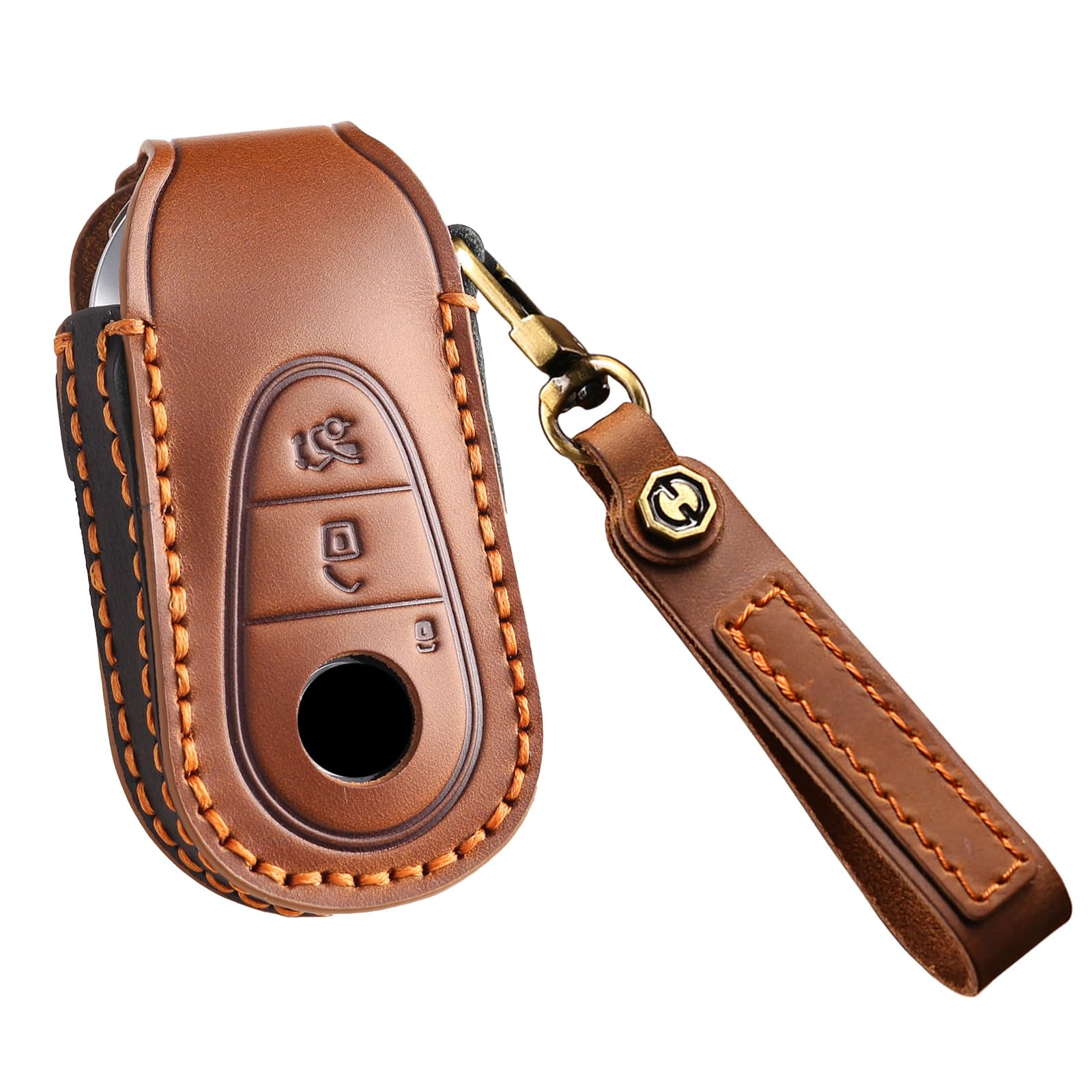 

KUNIO Genuine Leather Key Key Key Holder for Mercedes Benz W223 S500L Handmade Car Accessories Case, Cover, S-Class S320l, S350l, S400L, S450L,