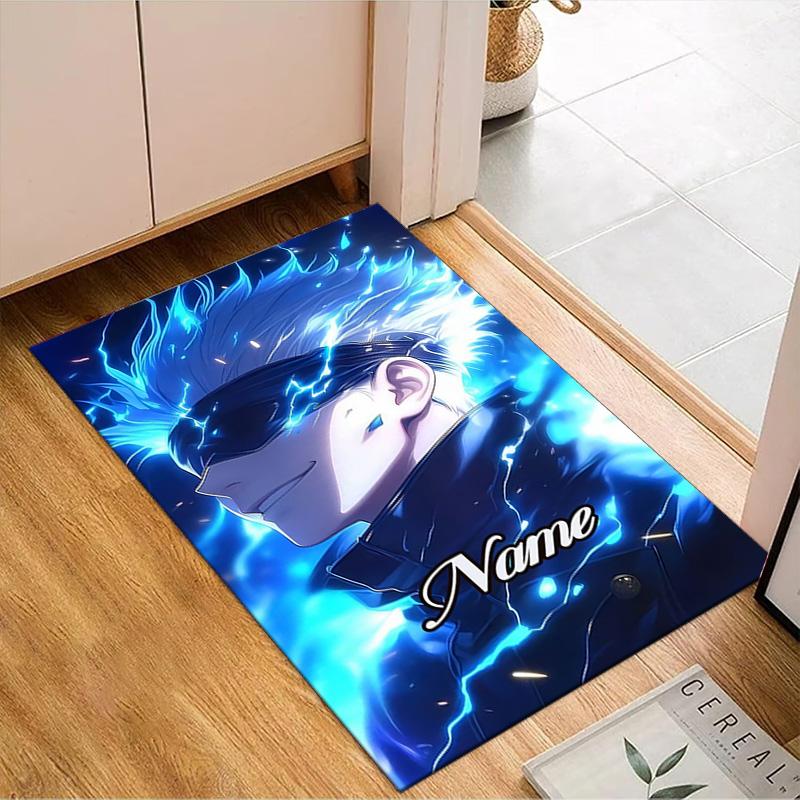 Benutzerdefinierter Name Jujutsu Power Teppich Spielteppich, Fußmatte für Schlafzimmer Wohnzimmer Eingangsbereich Teppich, Wohnkultur Idee Geschenk für Weihnachten Geburtstag