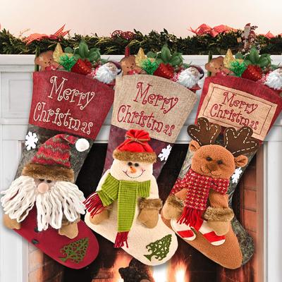Weihnachtsstrumpf, große Weihnachtsstrümpfe für Baumdekoration, personalisierte Socken, Geschenktüte, Süßigkeitenbeutel, Tasche, Ornamente, Geschenke