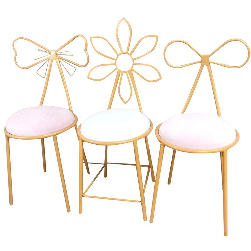 Moderne Nordic IJzeren Rugleuning Make-up & Eetkamerstoel