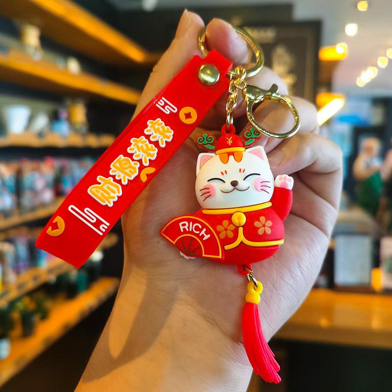 

New Year Snake Year Cartoon New Year Goods Keychain Small Gift Keychain Doll Soft Plastic Creative Girl Companion Gift Kawaii