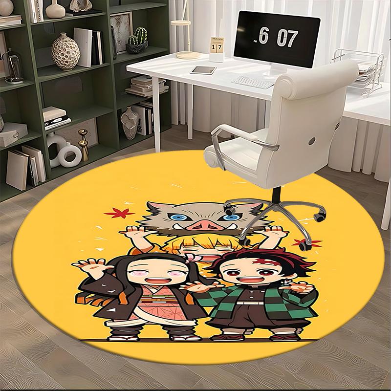 Anime-Inspired Chair Mat - Round Carpet for Home Decor, Office Use, and Gifts - Suitable for Bedrooms, Living Rooms s0482b